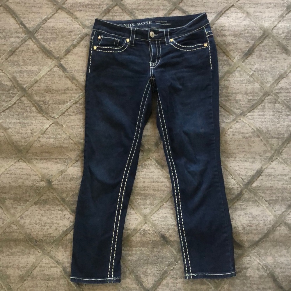 Knox Rose - Dark Wash Crop Jegging